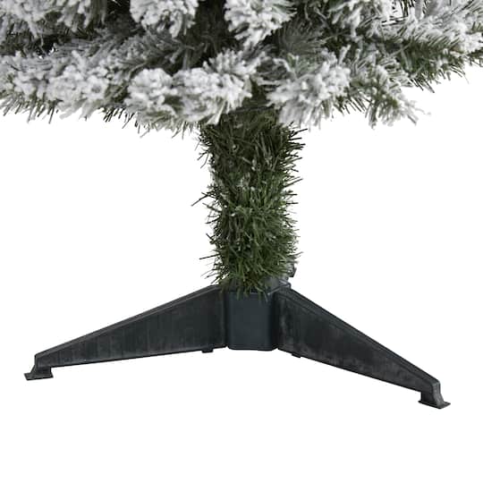 3ft. Pre-Lit Flocked West Virginia Fir Artificial Christmas Tree, Clear LED Lights
